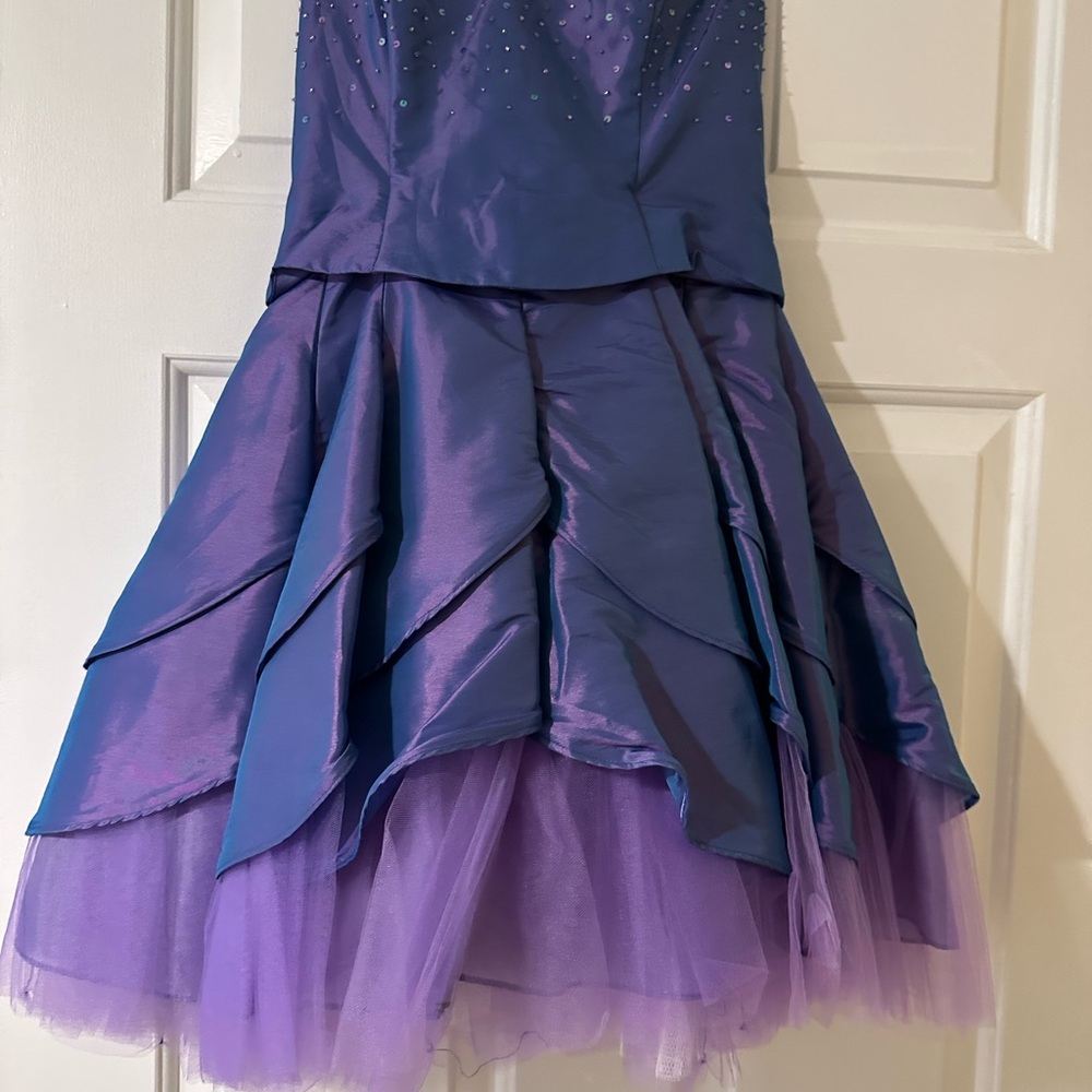 Morgan & Co. Purple Layered Prom Dress